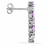 Silver earrings with cut African amethysts and zircons Ag 925 033519 AFAM