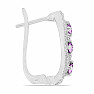 Silver earrings with cut African amethysts and zircons Ag 925 09945 AFAM