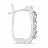 Silver earrings with cut aquamarines and zircons Ag 925 09945 AQ