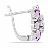 Silver earrings with cut Pink amethysts Ag 925 033706 PAM