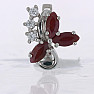 Silver earrings with cut rubies and zircons Ag 925 015728 RB