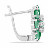 Silver earrings with cut emeralds Ag 033706 EM