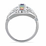 Chakra ring straight line decorated with rhodium silver Ag 925