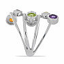 Chakra ring spiral rhodium silver Ag 925