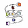 Chakra ring spiral rhodium silver Ag 925