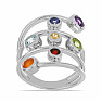 Chakra ring spiral rhodium silver Ag 925