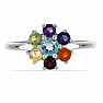 Chakra ring Anemone rhodium silver Ag 925