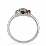 Chakra ring Anemone rhodium silver Ag 925