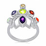 Chakra ring Lotus flower rhodium silver Ag 925