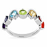 Chakra ring wavy rhodium silver Ag 925