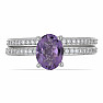 Silver Ring Set with Brazilian Amethyst and Zircons Ag 925 046587 BRAME