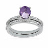 Silver Ring Set with Brazilian Amethyst and Zircons Ag 925 046587 BRAME