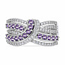 Silver ring with Brazilian amethyst and zircons Ag 925 048101 BRAME