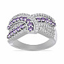 Silver ring with Brazilian amethyst and zircons Ag 925 048101 BRAME