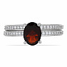 Set of silver rings with cut garnet and zircons Ag 925 046587 GT