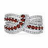 Silver ring with cut garnet and zircons Ag 925 048101 GT