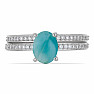 Set of silver rings with larimar and zircons Ag 925 046587 LAR