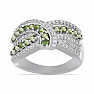 Silver ring with cut olivine and zircons Ag 925 048101 PD