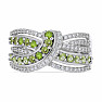 Silver ring with cut olivine and zircons Ag 925 048101 PD