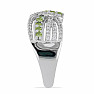 Silver ring with cut olivine and zircons Ag 925 048101 PD