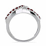 Silver ring with cut ruby and zircons Ag 925 048101 RB