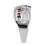 Silver ring with cut multicolored tourmalines and zircons Ag 925 048101 MT