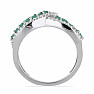 Silver ring with cut emerald and zircons Ag 925 048101 EM