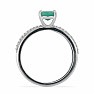 Silver Ring Set with Cut Emerald Ag 925 046587 EM