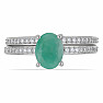 Silver Ring Set with Cut Emerald Ag 925 046587 EM