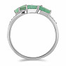 Silver ring with cut emeralds and zircons Ag 925 026347 EM