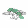 Silver ring with cut emeralds and zircons Ag 925 026347 EM