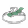 Silver ring with cut emeralds and zircons Ag 925 026347 EM