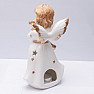 Porcelain candlestick for tea candles White angel with flute 22 cm