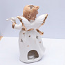 Porcelain candlestick for tea candles White angel with violin 22 cm