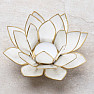 Pearl-white lotus candlestick