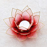 Pink-red lotus candlestick