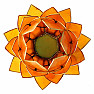 Candle lotus orange-gold Extra