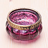 Glass candle holder for tea candles dark pink