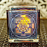 Shri Yantra glass candlestick for tea candles