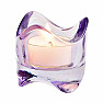 Candle holder glass for tea lights light purple