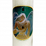 Large candle in Angel glass with the scent of myrrh and incense