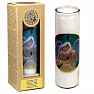 Large candle in Angel glass with the scent of myrrh and incense