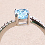 Silver ring with Swiss Blue topaz and zircons Ag 925 017195 SBT