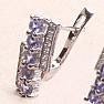 Silver earrings with cut tanzanites and zircons Ag 925 012842 TZ