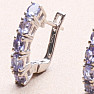 Silver earrings with cut tanzanites Ag 925 015915 TZ