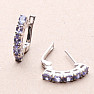 Silver earrings with cut tanzanites Ag 925 015915 TZ