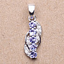 Silver pendant with cut tanzanites and zircons Ag 925 010250 TZ