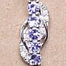 Silver pendant with cut tanzanites and zircons Ag 925 010250 TZ