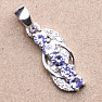 Silver pendant with cut tanzanites and zircons Ag 925 010250 TZ