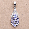 Silver pendant with cut tanzanites and zircons Ag 925 019956 TZ